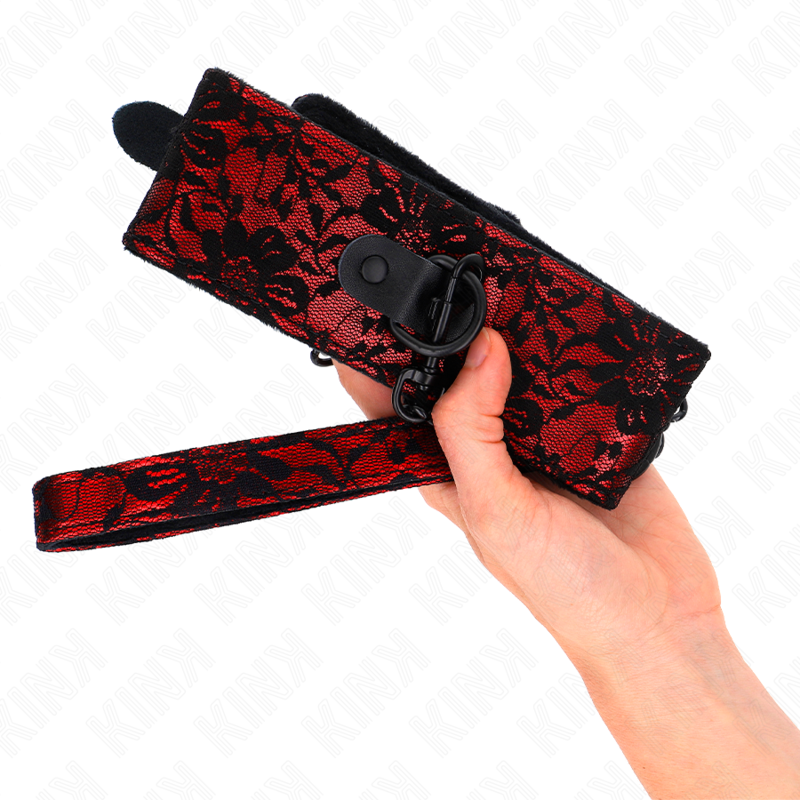 KINK - 105 CM LACE BELT COLLAR WITH REAL LEATHER BELT 44 X 5.5 CM