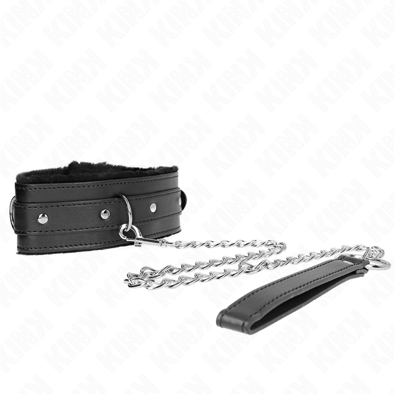 KINK - 65 CM BLACK LEASH COLLAR WITH RESTRICTIONS ADJUSTABLE 36-42 CM X 5.5 CM