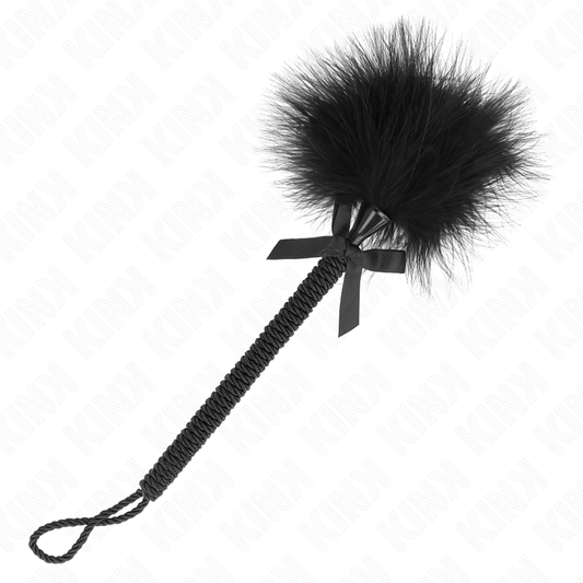 KINK - NYLON ROPE TICKLE MASSAGER WITH FEATHERS AND BLACK LOOP 25 CM