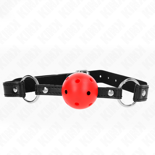 KINK - 4.5 CM RED HARD HOLLOW BALL GAG MODEL 1 63.5 X 2 CM