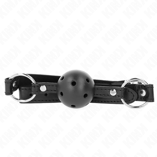 KINK - 4.5 CM BLACK HARD HOLLOW BALL GAG MODEL 1 63.5 X 2 CM