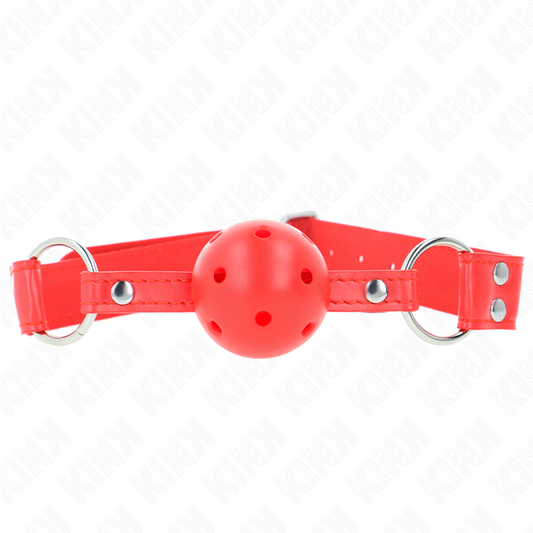 KINK - 4.5 CM HARD HOLLOW RED FULL BALL GAG 62 x 2 CM