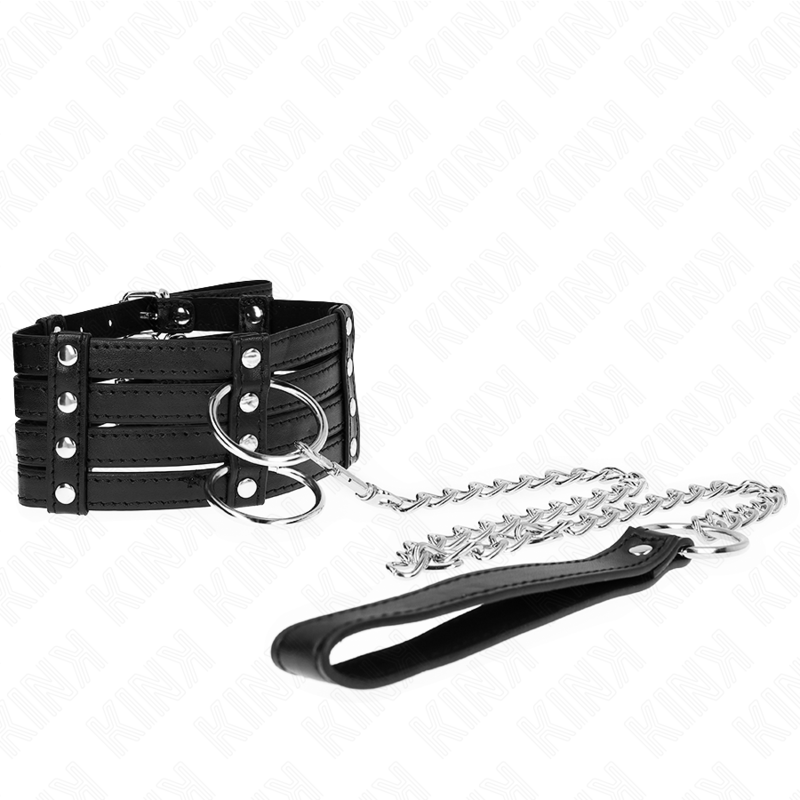 KINK - 65 CM SUB STYLE ADJUSTABLE COLLAR WITH LEASH 35-51 CM X 7 CM