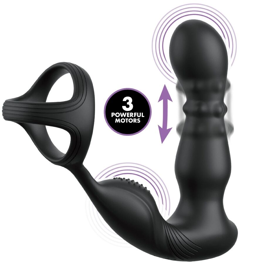 ANAL FANTASY ELITE COLLECTION - ANILLO Y MASAJEADOR ANAL VIBRADOR CON CONTROL REMOTO