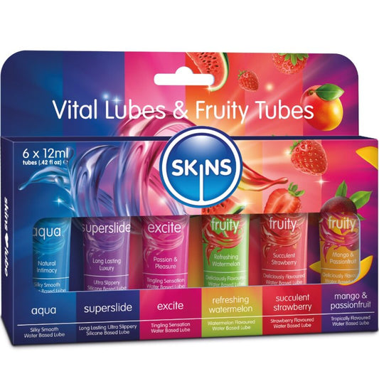 SKINS - VITAL & FRUITY LUBES KIT LUBRICANTES 6 x 12 ML