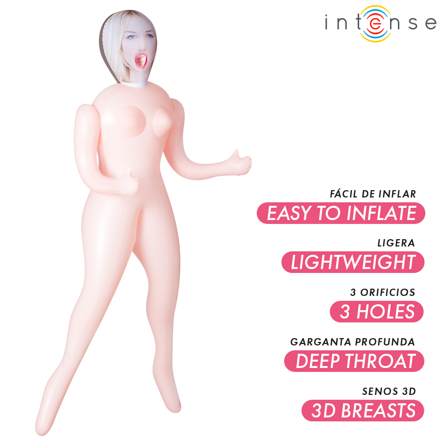 INTENSE DOLLS - INGRID MUÑECA HINCHABLE CON TRES ORIFICIOS