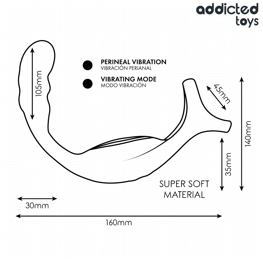 ADDICTED TOYS - ANILLO DOBLE VIBRADOR PROSTÁTICO CONTROL REMOTO