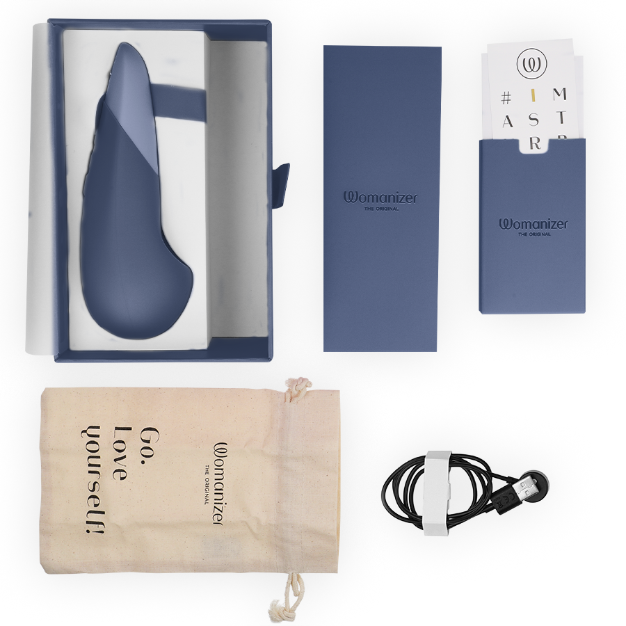 WOMANIZER - VIBE VIBRADOR LAY-ON SILENCIOSO AZUL OSCURO