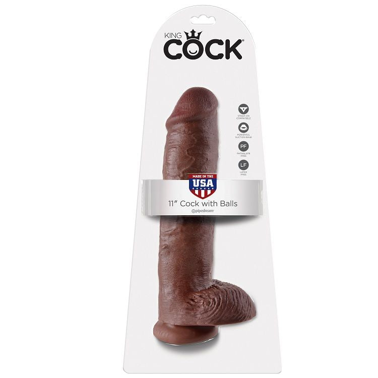 KING COCK - 11 REALISTIC BROWN PENIS 28 CM
