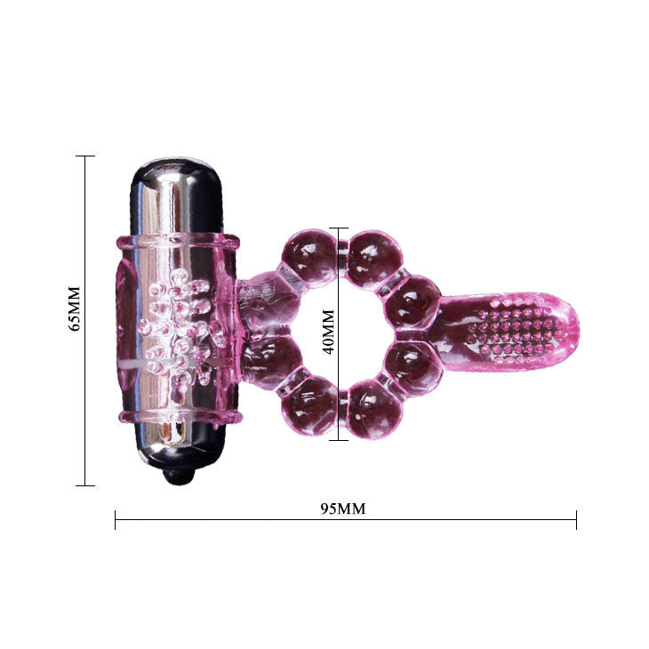 DANCE - SILICONE RING 10 RHYTHMS TONGUE WITH PINK VIBRATION