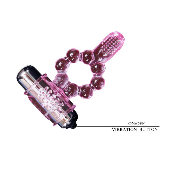 DANCE - SILICONE RING 10 RHYTHMS TONGUE WITH PINK VIBRATION