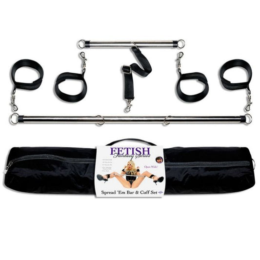 FETISH FANTASY SERIES - FETISH BARS AND HANDCUFFS RESTRAINT SET