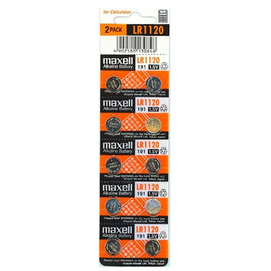 MAXELL - ALKALINE BUTTON BATTERY LR1120 1.5V BLISTER*10