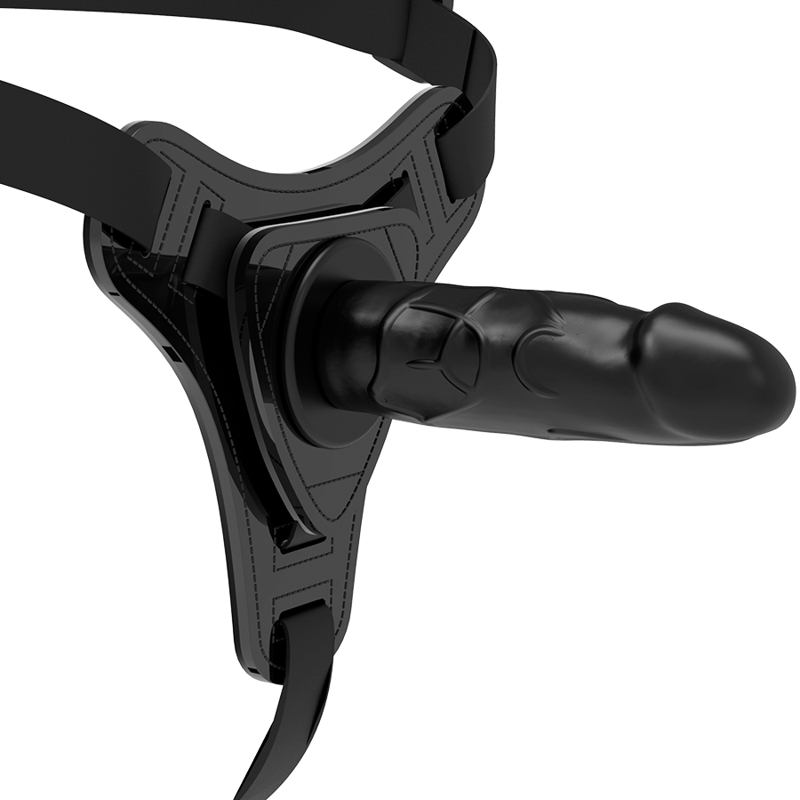 FETISH SUBMISSIVE HARNESS - BLACK SILICONE REALISTIC 15 CM