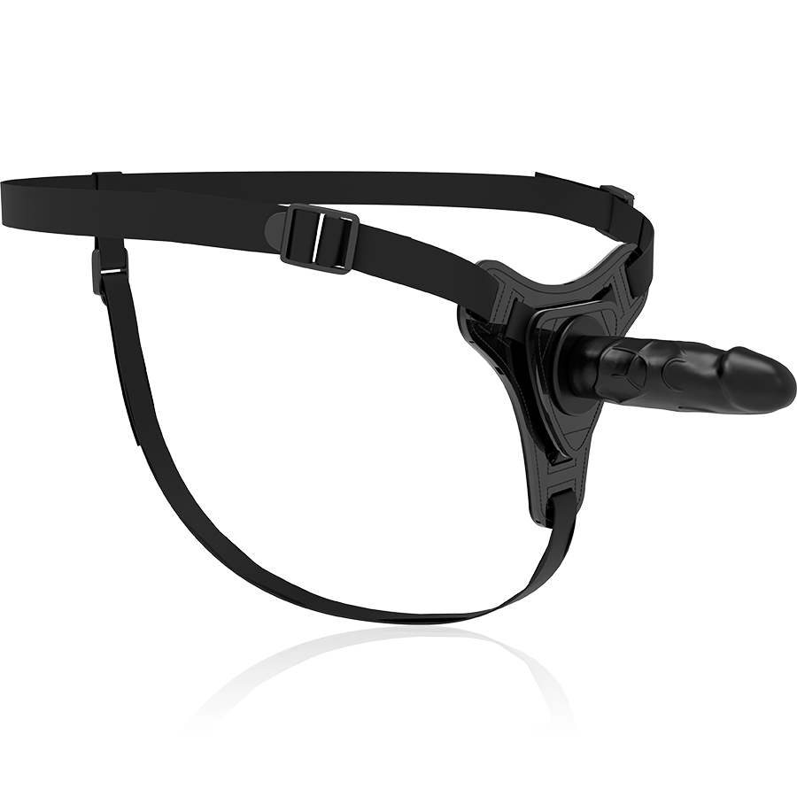 FETISH SUBMISSIVE HARNESS - BLACK SILICONE REALISTIC 15 CM