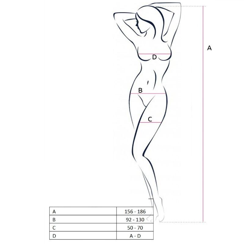 PASSION - WOMAN BS050 BLACK BODYSTOCKING ONE SIZE