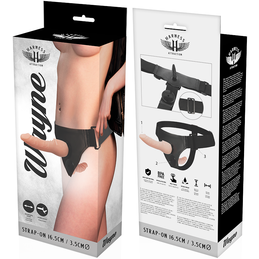 HARNESS ATTRACTION - WAYNE DOUBLE PENETRATION 16.5 CM -OR- 3.5 CM