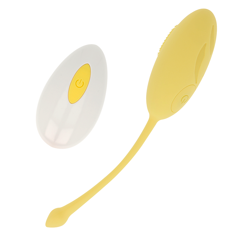OHMAMA - 10 MODE TEXTURED VIBRATING EGG YELLOW