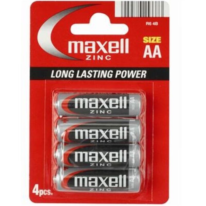 MAXELL - AA R6 MANGANESE SALINE BATTERY BLISTER*4